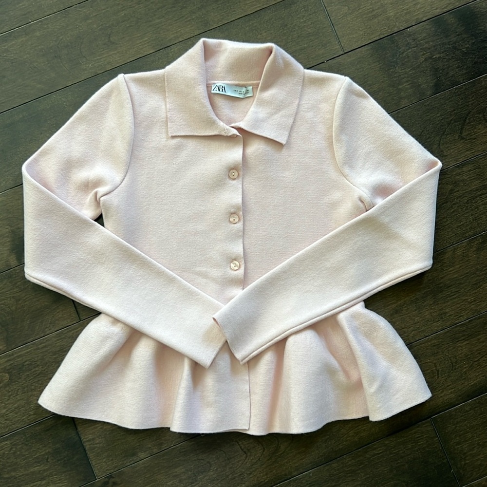 ZARA Pink Peplum Sweater